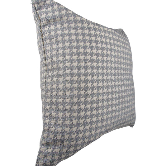 off white and light gray 20x20 square throw pillow with houndstooth design. 