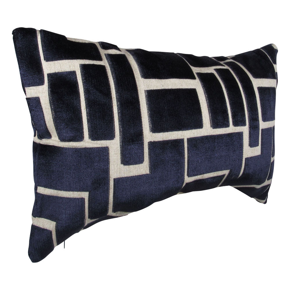 Cobalt Blocks Throw Pillow