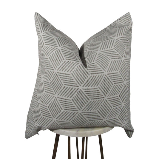 Light Gray Hexagon Pillow