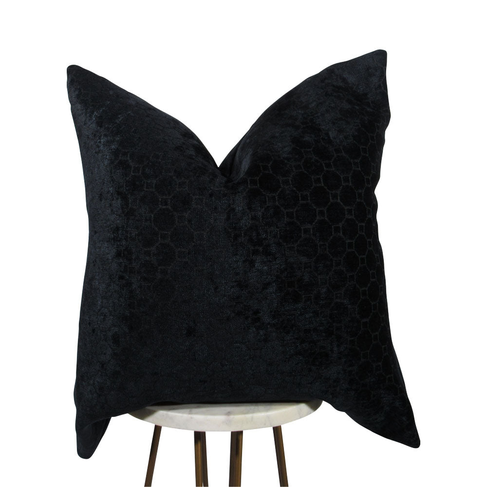 Black Onyx Pillow | Black Throw Pillow | Makena Decor