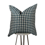 Teal Houndstooth Pillow