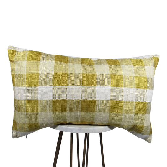 Golden Plaid Pillow