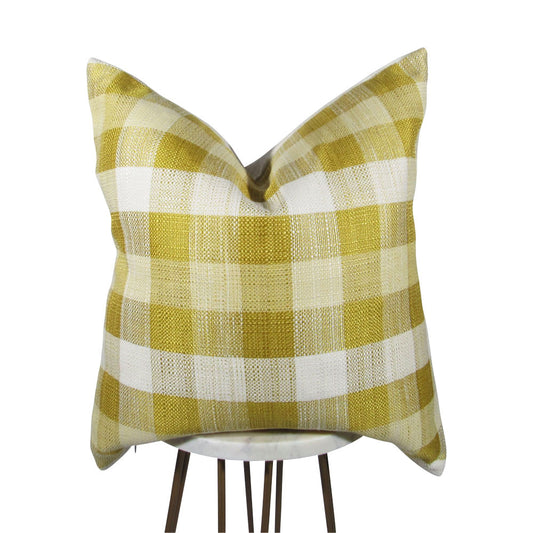 Golden Plaid Pillow