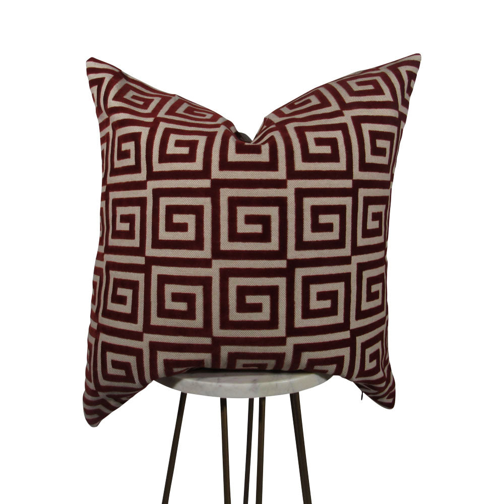 Greek Key Pillows | Burnt Orange Pillows | Makena Decor