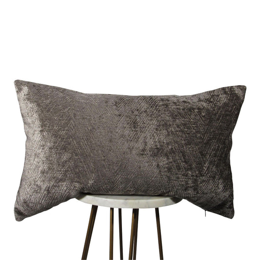 Charcoal Stripes Velvet Pillow | Charcoal Throw Pillow | Makena Decor