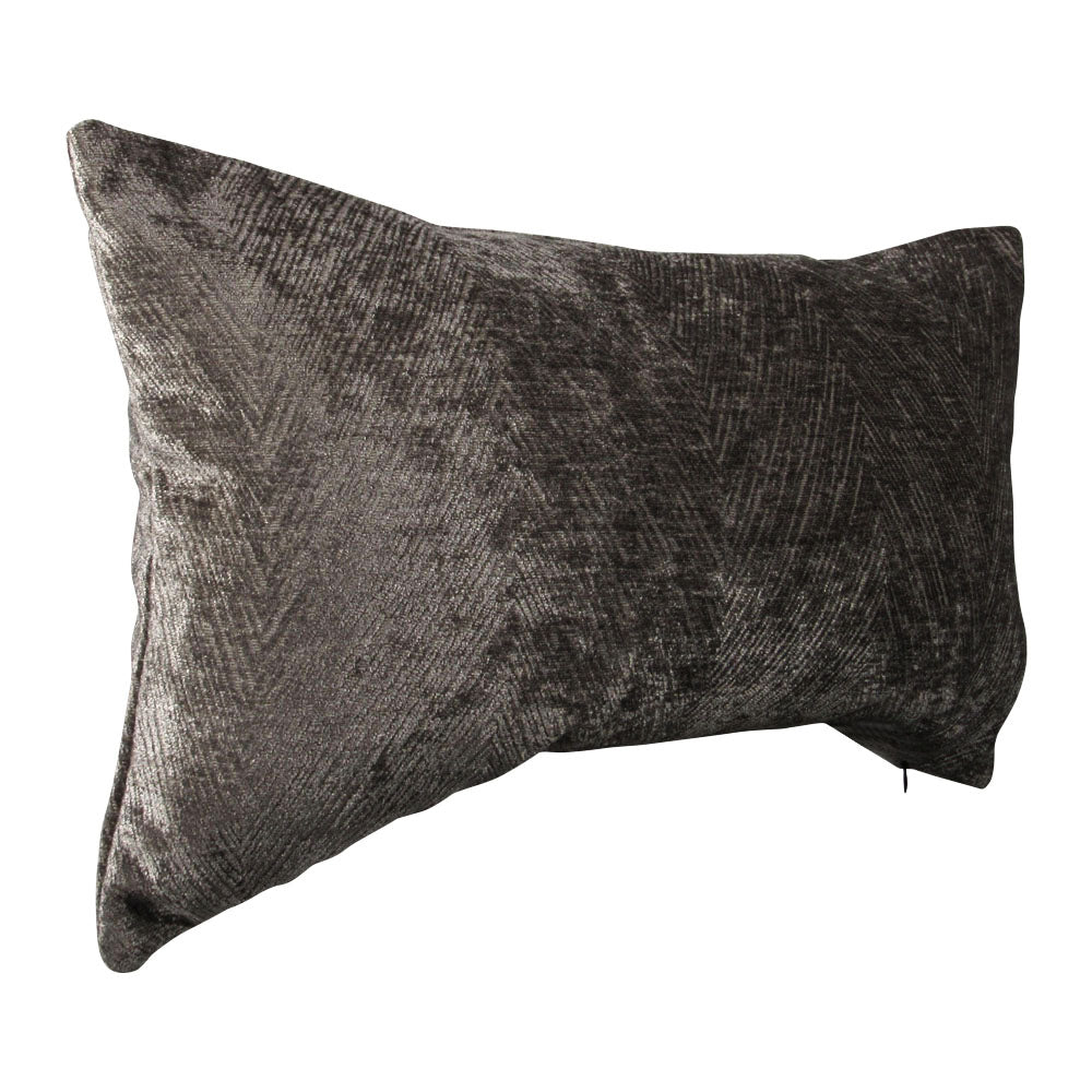 Charcoal Stripes Velvet Pillow | Charcoal Throw Pillow | Makena Decor