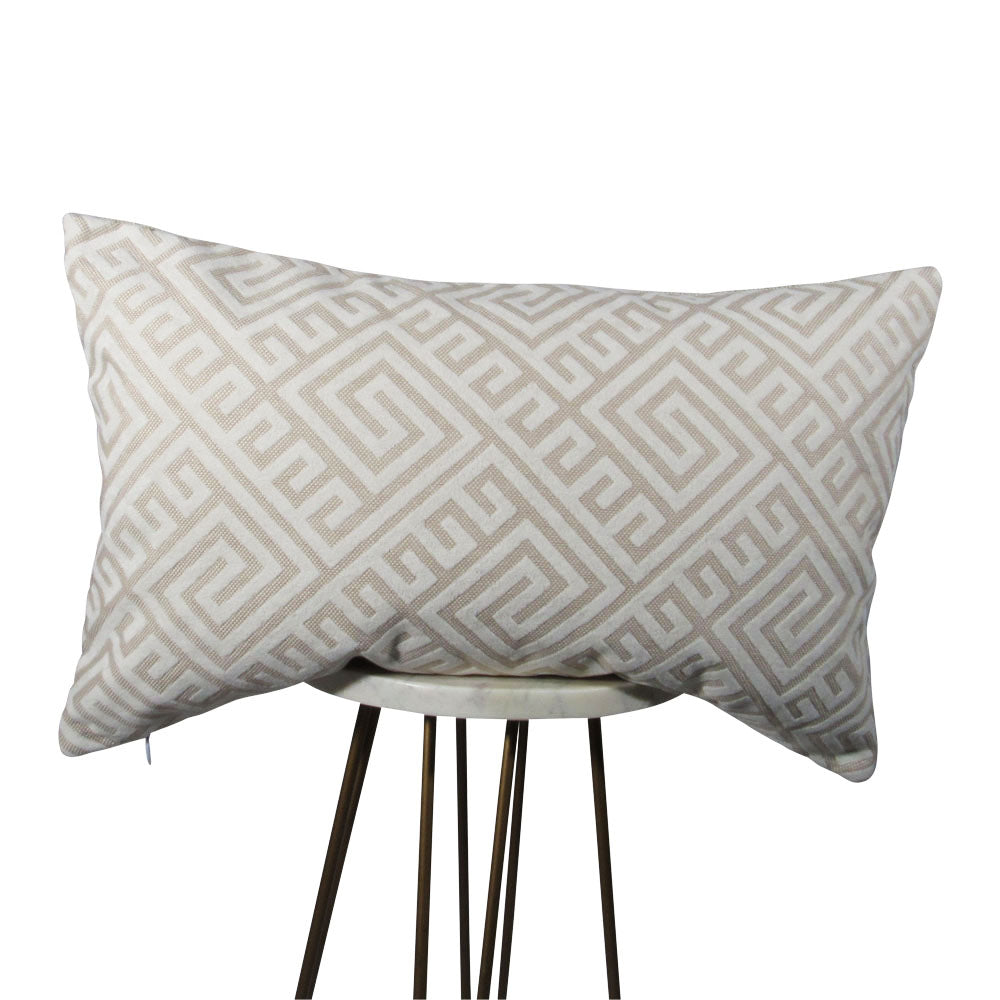 Ivory Greek key decorative lumbar pillow | Makena Decor