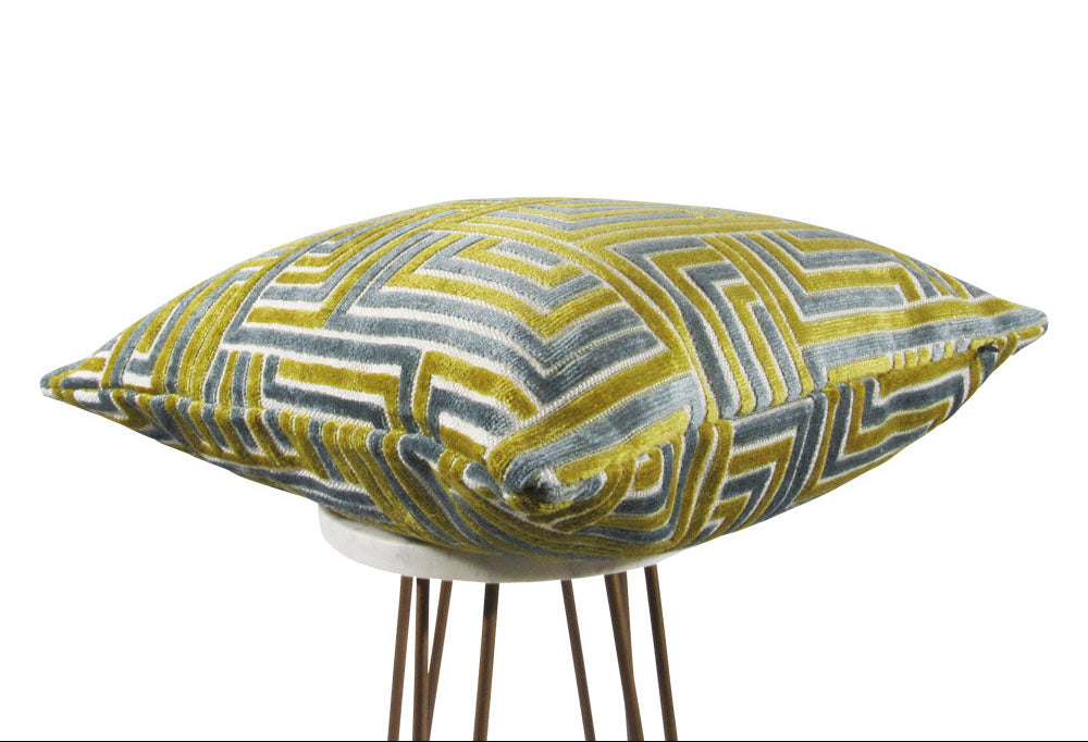 Meander throw pillow side profile view | Makena Decor