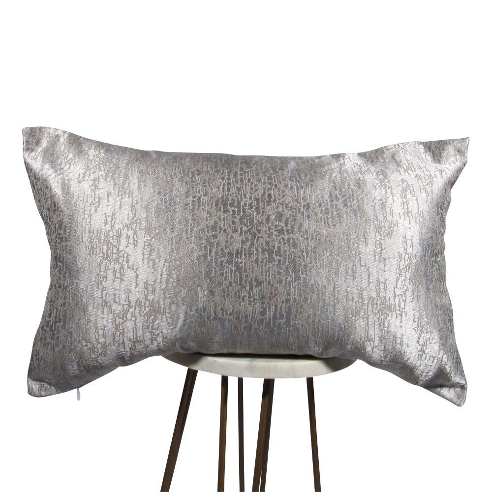 Silver Mist Pillow | Metallic Silver LuxuryThrow Pillow Cover | Makena Decor